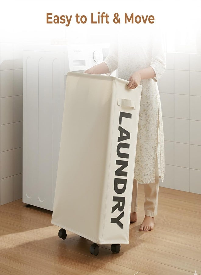 Home Essentials HomeEssentials Foldable Laundry Basket with Wheels - Portable Laundry Bag/Toy Storage Organizer/Cloth Bin, Washing Clothes Storage Basket, and Movable Storage Solution (Polyester) - Image 5